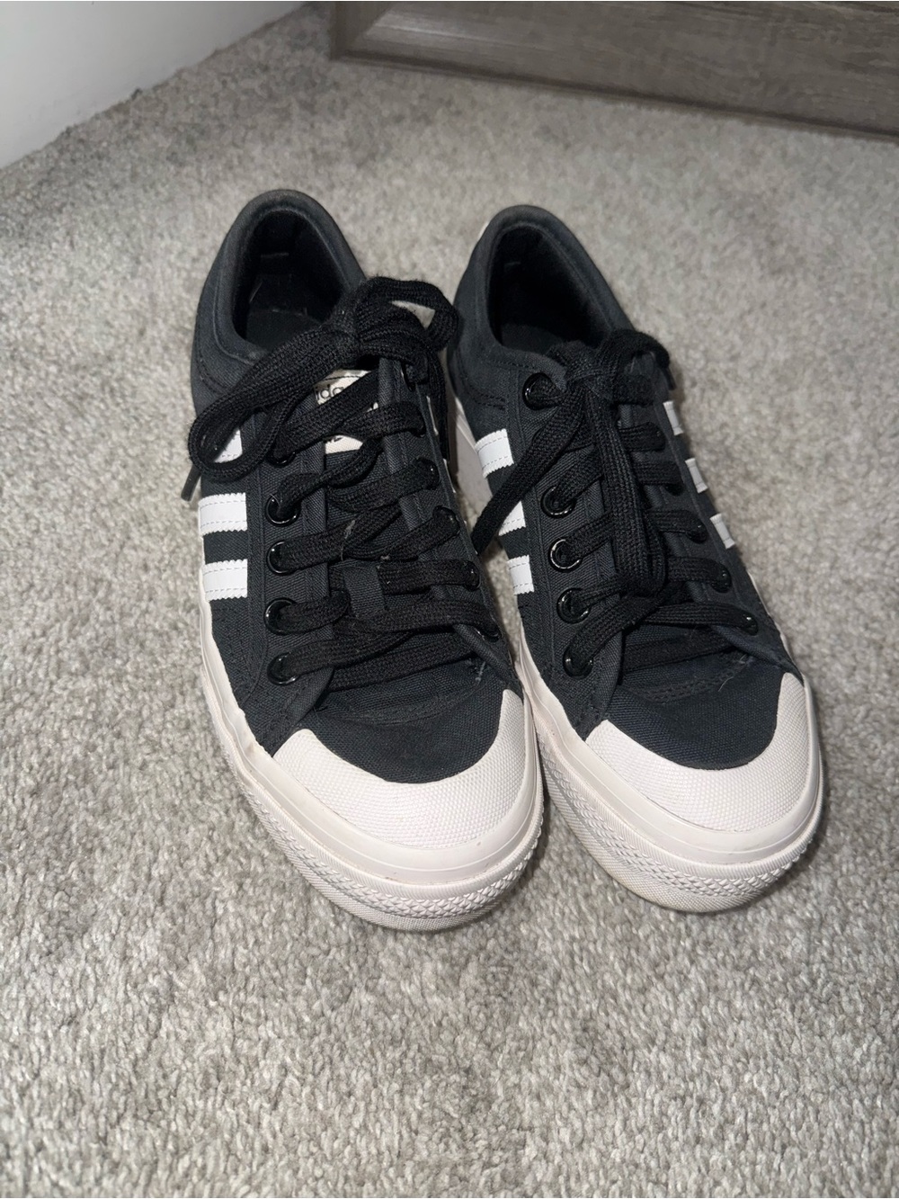 adidas Black and White Low-Top Sneakers